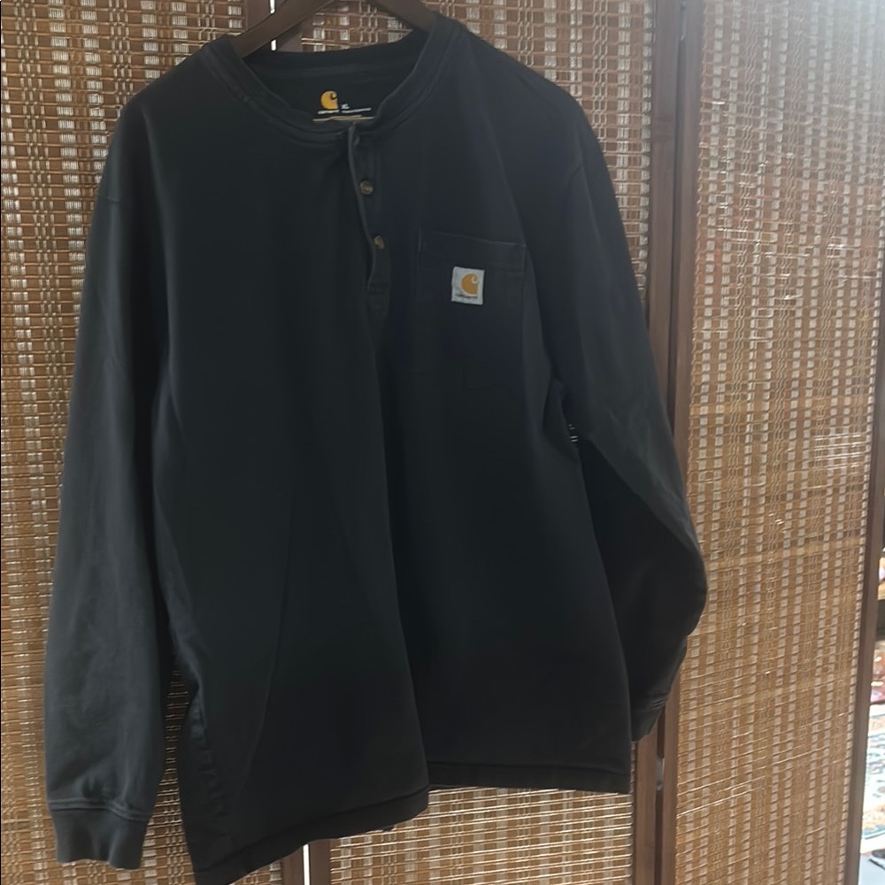 Carhartt Black Long Sleeve Henley Shirt